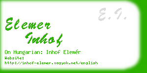 elemer inhof business card