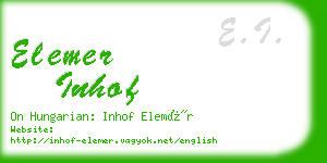 elemer inhof business card